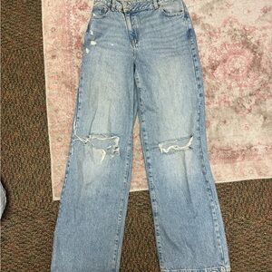 Distressed Blue Jeans